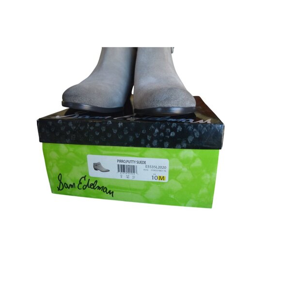 Sam Edelman Pirro Putty Suede Gray Ankle Booties Women's Size 10 Bohemian Casual - Picture 9 of 10
